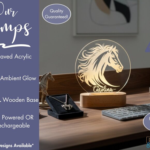 Horse Custom Name Light • Personalized LED Cloud Decor • Kids Gift - Picture 3 of 8